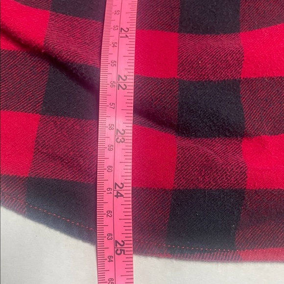 Lands End Women’s Red Black Plaid Flannel Button Down Shirt Size 16P - Picture 8 of 8